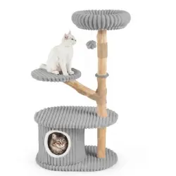 GIANTEX Árbol para Gatos de Interior, 56 x 41 x 105 cm - Gris