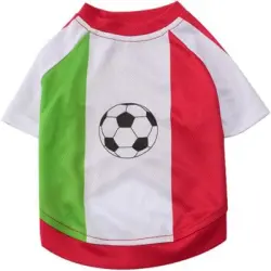 HausPets Camiseta fútbol perros - Transpirable, borde festoneado, ideal - Rojo-Verde - M