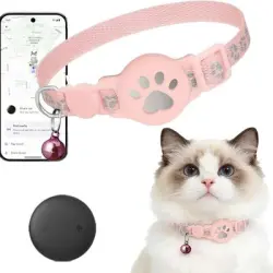 MCBOSON Paquete de 1 collar para gato sin suscripción GPS 2026 Rosa - 1 artículo