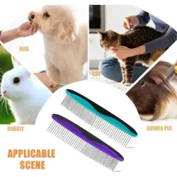 Pawffee 2 peines de acero inoxidable profesionales para pelo largo mascotas - 1 pieza