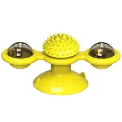UAMLY  para gatos con forma de molino de viento giratorio y luminoso - AMARILLO
