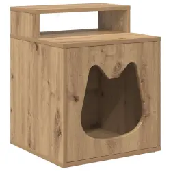 vidaXL Casa para Gatos Roble Artesanal 42,5 x 40 x 53,5 cm - 42,5 x 40 x 53,5 cm