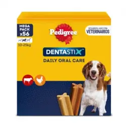 105 barritas Pedigree Dentastix Snacks Dentales para perros medianos