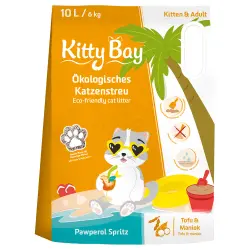 Arena KittyBay Pawperol Spritz Tofu y Yuca para gatos - 10 litros (6 kg)