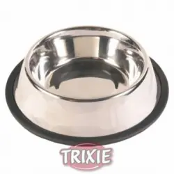 Comedero Acero Inoxidable, Anillo Caucho - 1.75 l / Ø 20 Cm