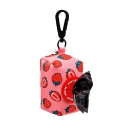 Dukier Porta Bolsas para Perro Berry Love Rosa, 15 cm