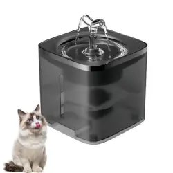 FurryFusion Fuente de agua de 2 litros para gatos y perros pequeños - Gris mate
