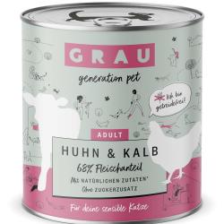 GRAU Adult Sin Cereales 6 x 800 g - Pollo y ternera