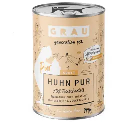 GRAU pollo puro con aceite de linaza comida húmeda para perros - 6 x 400 g