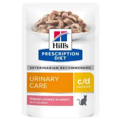 Hill's c/d Prescription Diet Multicare Urinary Care sobres para gatos - 12 x 85 g (salmón)