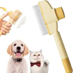 MCBOSON Cepillo amarillo anti-pelo para gatos y perros - 1 artículo