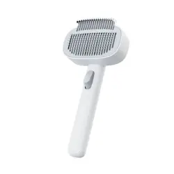 UAMLY Cepillo desenredante autolimpiante 2 en 1 para mascotas - blanco
