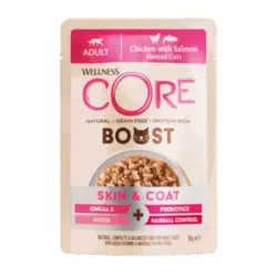 Wellness Core Boost Skin & Coat Pollo y Salmón sobre para gatos 85 g