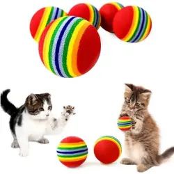 ZooVenture Pelota para gatos de espuma EVA roja de 3,5 cm - Color: Rojo arcoíris