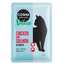 Cosma Nature 6 x 50 g en bolsitas - Pollo y salmón