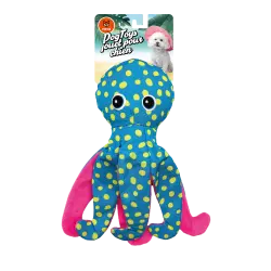 Fofos Peluche pulpo azul para perros - 14 cm x 9 cm x 34 cm