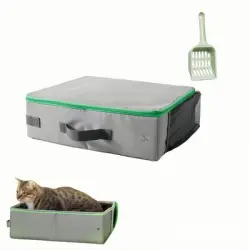 FurryFusion Arenero plegable para gatos - Gris