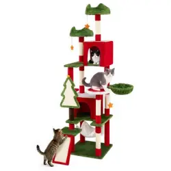 GIANTEX Árbol navideño para gatos XXL 191CM de varios niveles - 1 Árbol