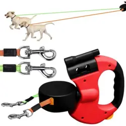 HausPets Correa doble retráctil de 3 m, LED de 360°, 13,6 kg (30 lbs) - Artículo 1