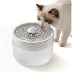 HausPets Fuente de agua de 1,8 l sistema filtración multicapa circulación - blanco