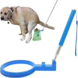 IntiMeg Recogedor de excrementos de perro con mango telescópico - Una pieza