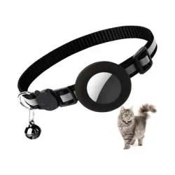 MCBOSON Collar gato negro (antiestrangulamiento cascabel ajustable 2235 cm) - 1 artículo