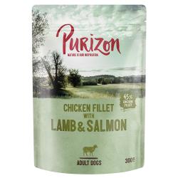 Purizon Adult 6 x 300 g sin cereales en bolsitas para perros - Cordero con salmón
