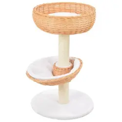 Rascador de madera de sauce para gatos color Natural