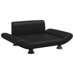 vidaXL Cama para perros de cuero sintético negra 70x45x28 cm