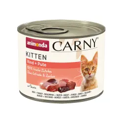 Animonda Carny Kitten 12 x 200 g - Pack Ahorro - Vacuno y pavo