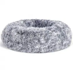 Cama De Terciopelo Gris Jaspeado Para Perro Y Gato