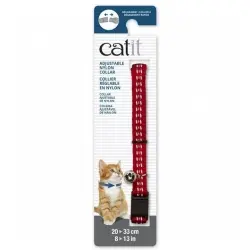 Collar ajustable reflective de nylon para gatos color Rojo
