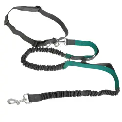 Correa ajustable para perros de jogging 160-220 cm. Correa manos libres elástica y reflectante con cinturón