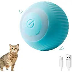 HausPets Bola automática para gatos con LED y USB - Azul - Artículo 1