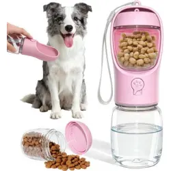 HausPets Botella de agua para perros 2 en 1, recipiente de 350 ml, 100 g - Artículo 1