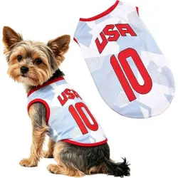 HausPets Camiseta de fútbol para perros - EE. UU - EE. UU.-4XL