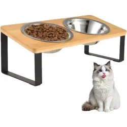 HausPets Comederos elevados gatos, inclinados 15°, acero inoxidable - Dinero