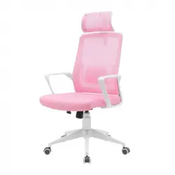 Mars Gaming MGC-ERGOLITE Silla Gaming Ergonómica Malla Transpirable y Soporte Lumbar Acero Rosa