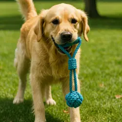 Tootoy! Modedor para Tirar de Cuerda con Pelota Azul para perros