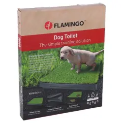 Bandeja higiénica para perros FLAMINGO con césped artificial - Bandeja y alfombra de césped