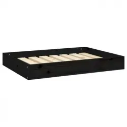 Cama Para Perros Madera Maciza De Pino Negro 71,5x54x9 Cm Vidaxl