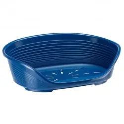 Ferplast Cama de Plástico para Perros y Gatos Color Azul, 70 x 52 x 23 cm