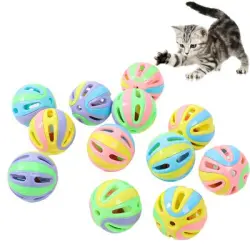 FurryFusion Juego de 12 pelotas de gato coloridas con forma de campana - Artículo 12