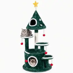 GIANTEX Árbol para Gatos 127CM Forma de Árbol de Navidad Decorativo. - 1 Árbol