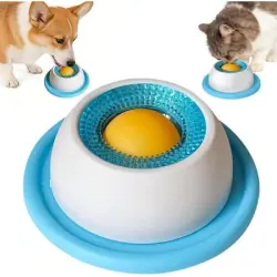 HausPets Comedero antideslizante perros, comen despacio tiene bola - Una pieza