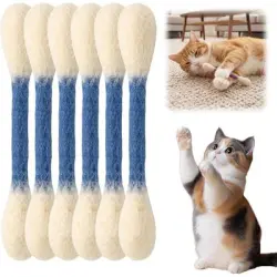 HausPets Juego 6 bastoncillos algodón gatitos, juguete dentición, color - Artículo 1