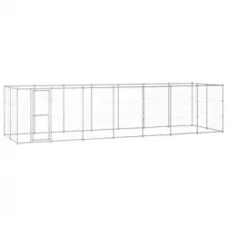 Perrera De Exterior | Jaula Para Perro | Parque Para Mascotas De Acero Galvanizado 16,94 M² Cfw783944