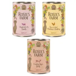 Rosie's Farm Adult 6 x 400 g  - Pack mixto I: pollo y pavo, vacuno y cordero