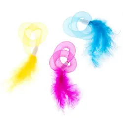 Set de juguetes TIAKI tubos con plumas para gatos - Set de 3