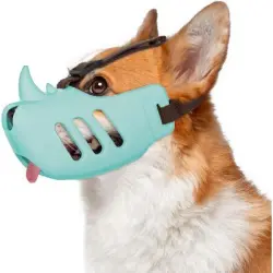 UAMLY Bozal de silicona para perros - L, azul